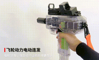 Foam Dart SMG Toy Uzi Clear Version Automatic Electric Blaster - Funky Blaster