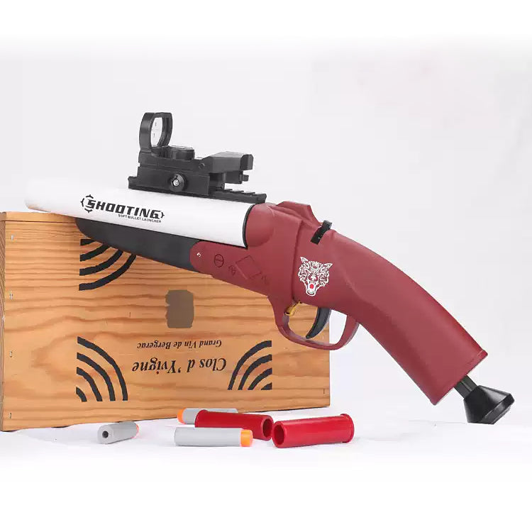 Foam Dart Shotgun Toy S686 Sawed-off Double Barrel Manual Blaster with Shell Ejection - Funky Blaster