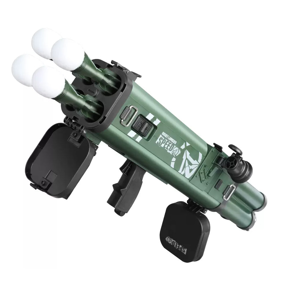 Foam Dart Rocket Launcher Toy LH M202 LED Lit Rockets Manual Blaster - Funky Blaster